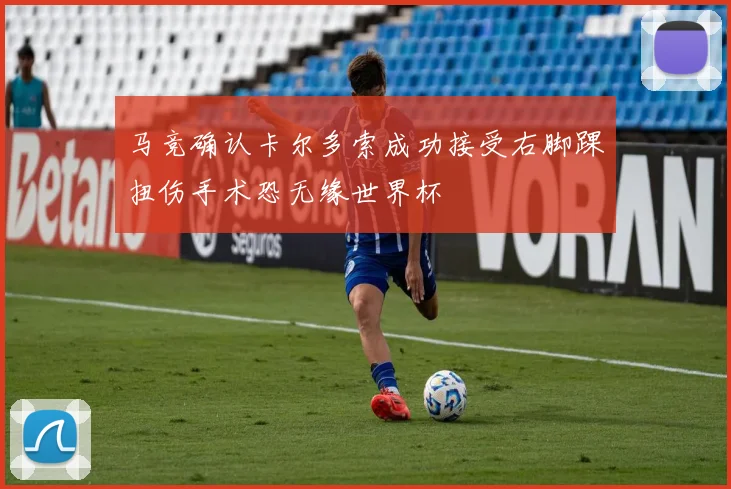 马竞确认卡尔多索成功接受右脚踝扭伤手术恐无缘世界杯